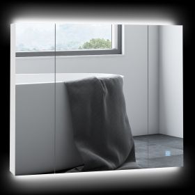 Kleankin Illuminated Organization: White LED Bathroom Mirror Cabinet with Dimmer, USB & 3 Doors