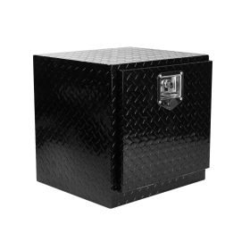 18 Inch Heavy Duty Aluminum Diamond Plate Tool Underbody Box, Waterproof Square Truck Storage Organizer Chest for Pick Up Truck Bed