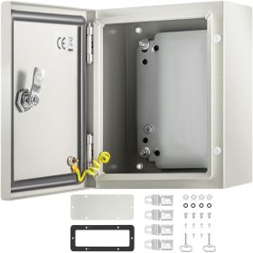 VEVOR NEMA Steel Enclosure, 10 x 8 x 6'' NEMA 4X Steel Electrical Box, IP66 Waterproof & Dustproof, Outdoor/Indoor Electrical Junction Box