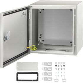 VEVOR NEMA Steel Enclosure, 12 x 12 x 8'' NEMA 4X Steel Electrical Box, IP66 Waterproof & Dustproof, Outdoor/Indoor Electrical Junction Box