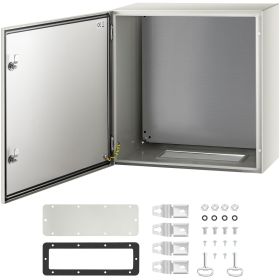 VEVOR NEMA Steel Enclosure, 24 x 24 x 12'' NEMA 4X Steel Electrical Box, IP66 Waterproof & Dustproof, Outdoor/Indoor Electrical Junction Box