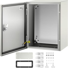 VEVOR NEMA Steel Enclosure, 16 x 12 x 8'' NEMA 4X Steel Electrical Box, IP66 Waterproof & Dustproof, Outdoor/Indoor Electrical Junction Box