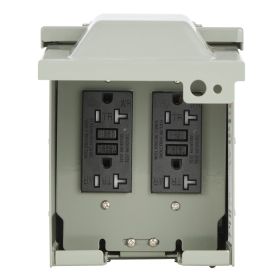 Outdoor Electrical Outlet Box 2 20 AMP GFCI Receptacles Power Outlet Box