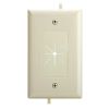Cmple - One-Gang Wall Plate, 1 Gang Low-Voltage Cable Plate with Flexible Opening Pass-Through Insert Wall Plate Holds up to 6 cables - Lite Almond