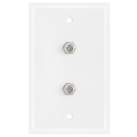Dual Coaxial F-Connector Wall Plates for Cable TV, Satellite