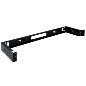 Wavenet – 1U Wall Mount Hinged Bracket or Swing Out Patch Panel Bracket 6" Depth for 19-Inch Server Network Data A/V Equipment, Steel – Black