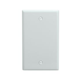 Cmple - 1 Gang Blank Wall Plate, Standard Size, Polycarbonate Thermoplastic Panel GFCI Wall Plate with Screws - White