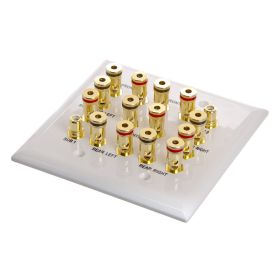 Cmple - 7.2 Surround Sound System Speaker Wall Plate, Home Theater Wall Plate for Speakers, White Decora Style - 2-Gang