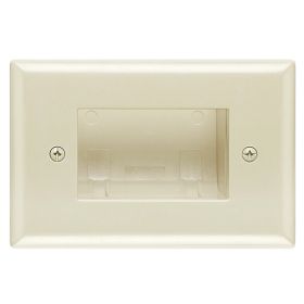 DataComm 45-0009-LA Recessed Easy Mount Low-Voltage Cable Wall Plate - Slim Fit, Almond